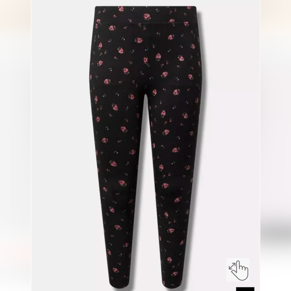Full-Length Pocket Legging  DITSY ROSE  black Pluse Size 4x NWT - Picture 3 of 6